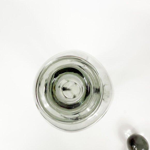 Vintage MCM Holmegaard Jacob Bang Kluk Kluk Glass Decanter Smoke Gray 12 Inches - Picture 5 of 7